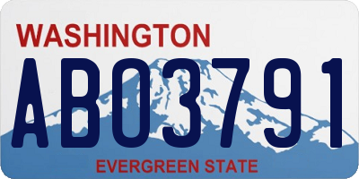 WA license plate ABO3791
