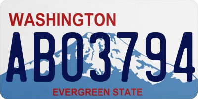 WA license plate ABO3794