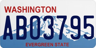 WA license plate ABO3795
