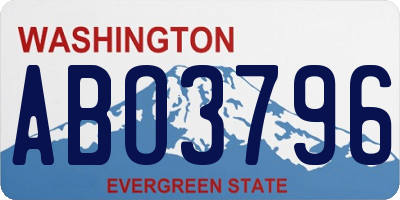 WA license plate ABO3796