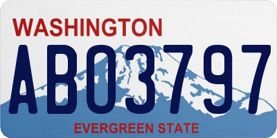 WA license plate ABO3797