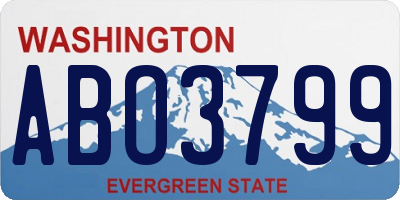 WA license plate ABO3799
