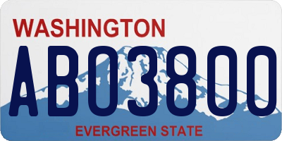 WA license plate ABO3800