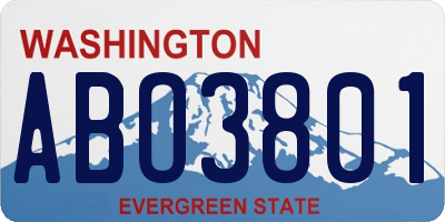 WA license plate ABO3801