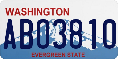 WA license plate ABO3810