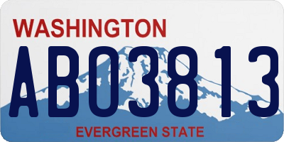 WA license plate ABO3813