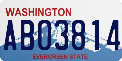WA license plate ABO3814
