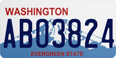 WA license plate ABO3824