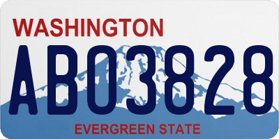 WA license plate ABO3828