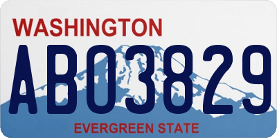 WA license plate ABO3829
