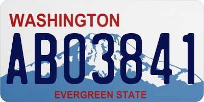 WA license plate ABO3841