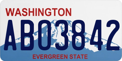 WA license plate ABO3842