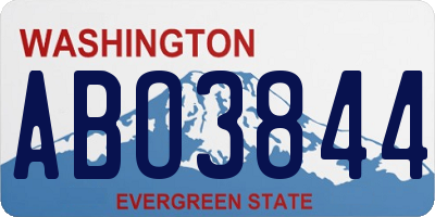 WA license plate ABO3844