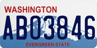 WA license plate ABO3846