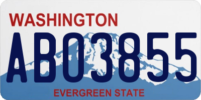 WA license plate ABO3855