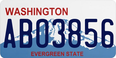WA license plate ABO3856
