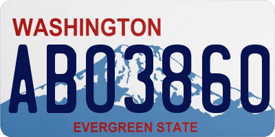 WA license plate ABO3860