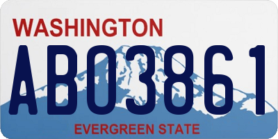WA license plate ABO3861