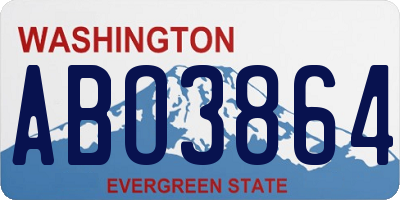 WA license plate ABO3864
