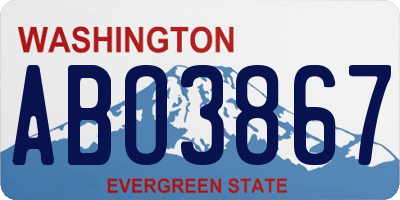 WA license plate ABO3867