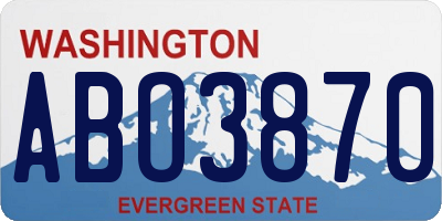WA license plate ABO3870