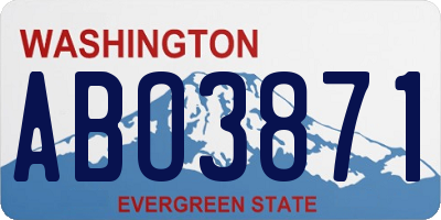 WA license plate ABO3871