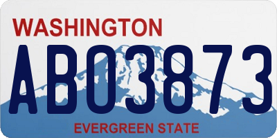 WA license plate ABO3873
