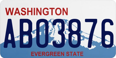 WA license plate ABO3876