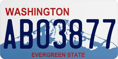 WA license plate ABO3877