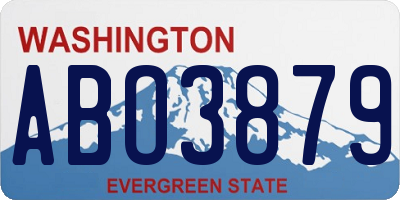 WA license plate ABO3879