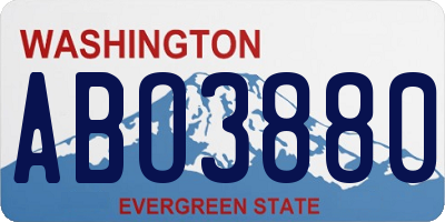 WA license plate ABO3880
