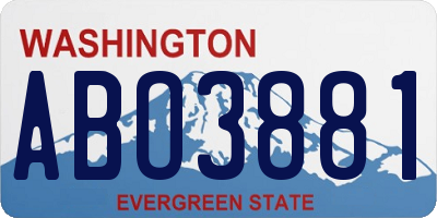 WA license plate ABO3881