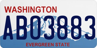 WA license plate ABO3883