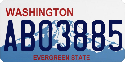 WA license plate ABO3885