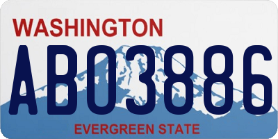 WA license plate ABO3886