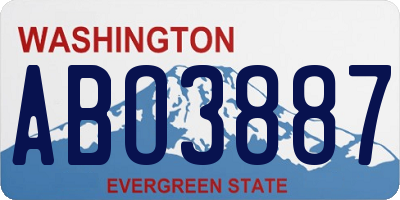 WA license plate ABO3887