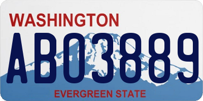 WA license plate ABO3889