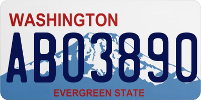 WA license plate ABO3890