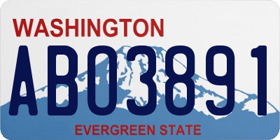 WA license plate ABO3891