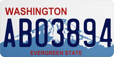 WA license plate ABO3894