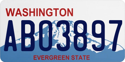 WA license plate ABO3897