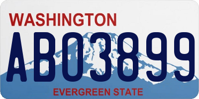 WA license plate ABO3899