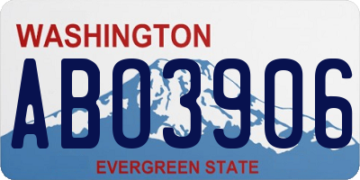 WA license plate ABO3906