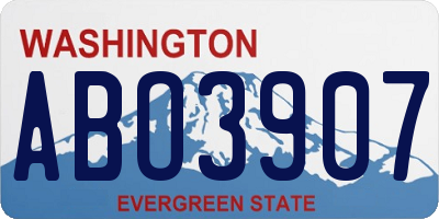 WA license plate ABO3907