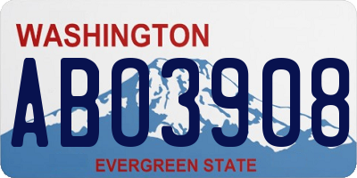 WA license plate ABO3908