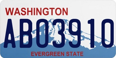 WA license plate ABO3910