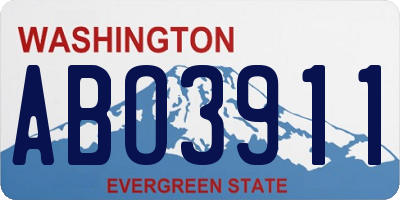 WA license plate ABO3911