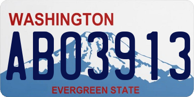 WA license plate ABO3913