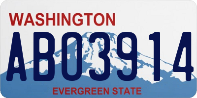 WA license plate ABO3914