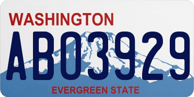 WA license plate ABO3929